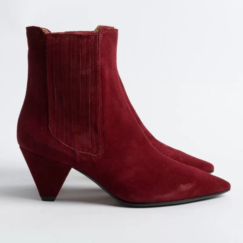 Women Anna F. Ankle Boots*Anna F - Ankle Boot - 9884 - Velor Carmine