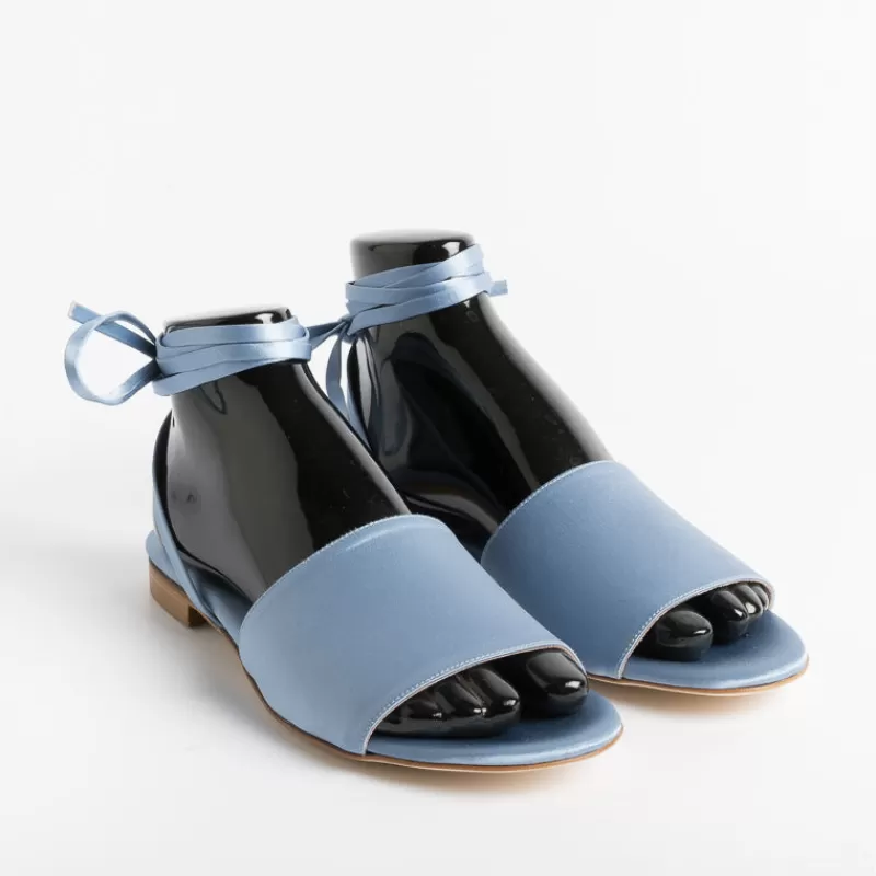 Women Anna F. Low Sandals* - Flat Sandals 3440 - Sky Satin