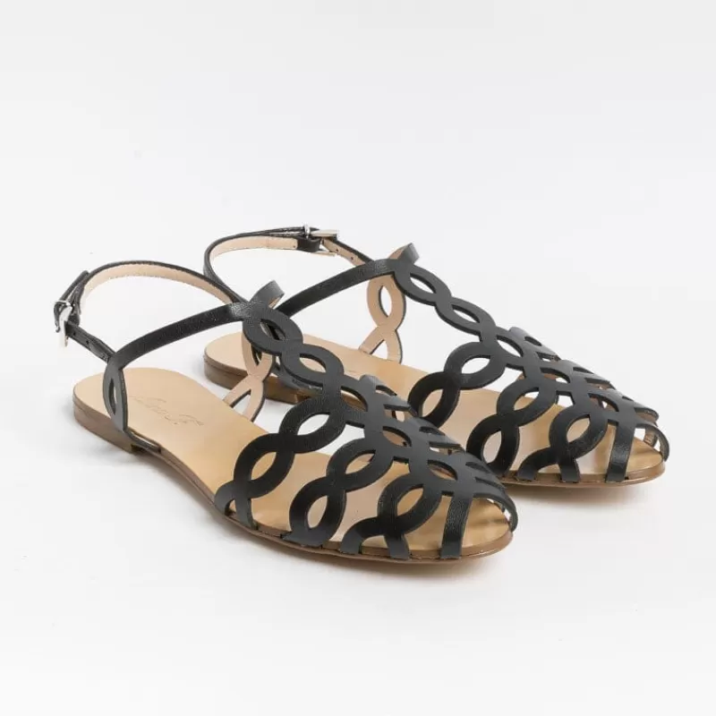 Women Anna F. Low Sandals* - Flat Sandals 3628 - Nappa Black