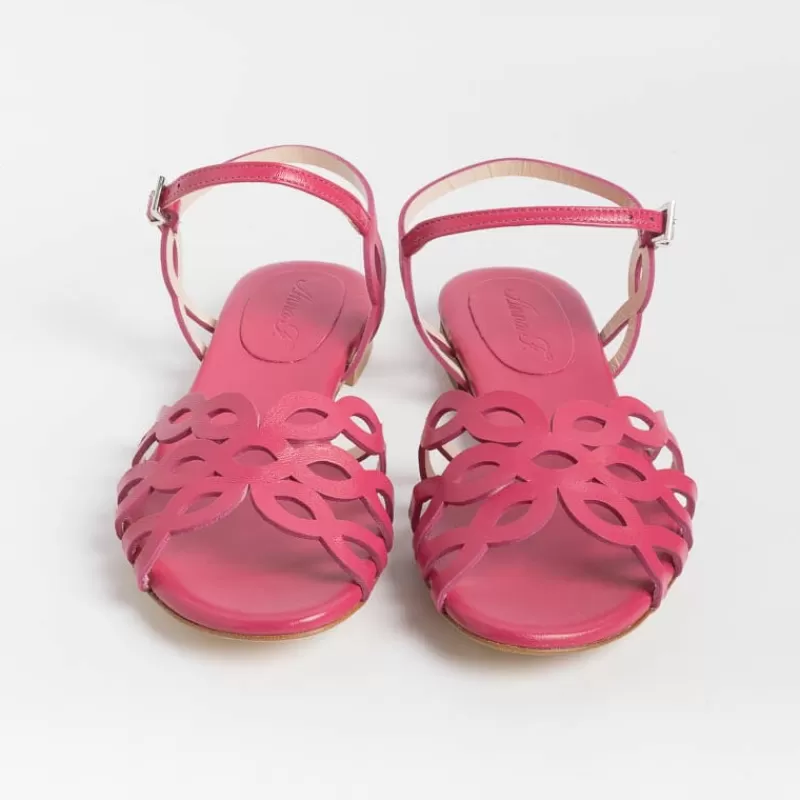 Women Anna F. Low Sandals* - Flat Sandals 3669 - Fuchsia