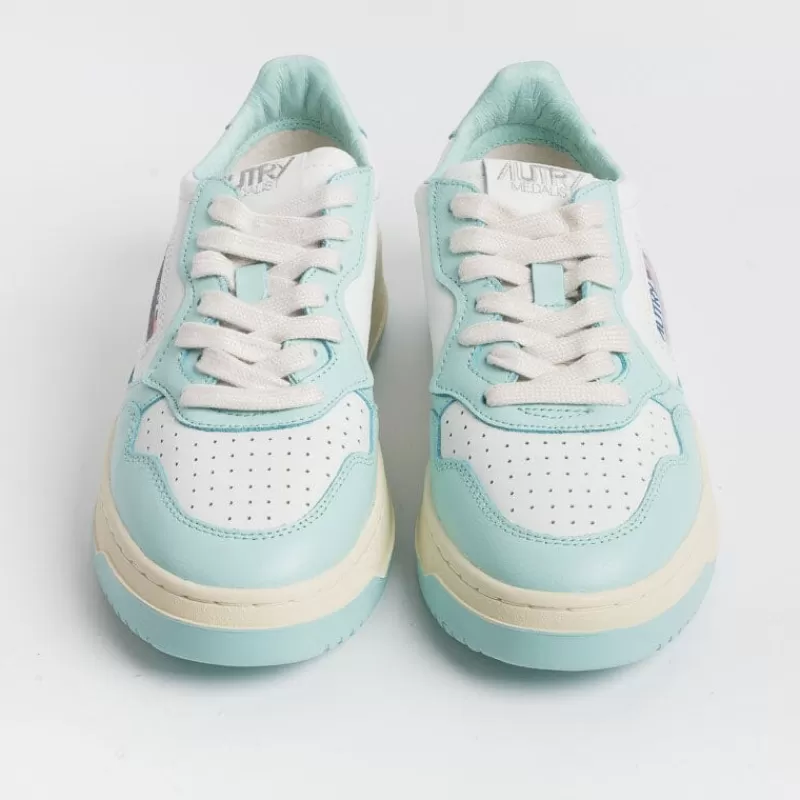 Women AUTRY - Collezione donna Sneakers*Autry - Aulw Wb20 - Sneakers Low Wom Leat - White / Turquoise