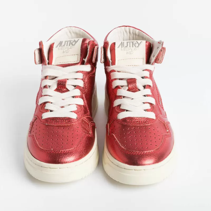 Women AUTRY - Collezione donna Sneakers*Autry - Aumw Gm06 - Sneakers Mid Wom Goat - Metal Red