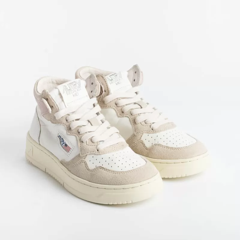 Women AUTRY - Collezione donna Sneakers*Autry - Aumw Gs02 - Sneakers Mid Wom Goat - White Pink