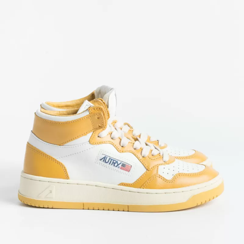 Women AUTRY - Collezione donna Sneakers*Autry - Aumw Wb12 - Sneakers Mid Wom Leat - Mustard