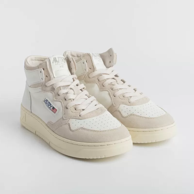 Men AUTRY - Collezione uomo Sneakers*Autry Sneakers Aumm Gs04 - Mid Man Goat/Suede - White