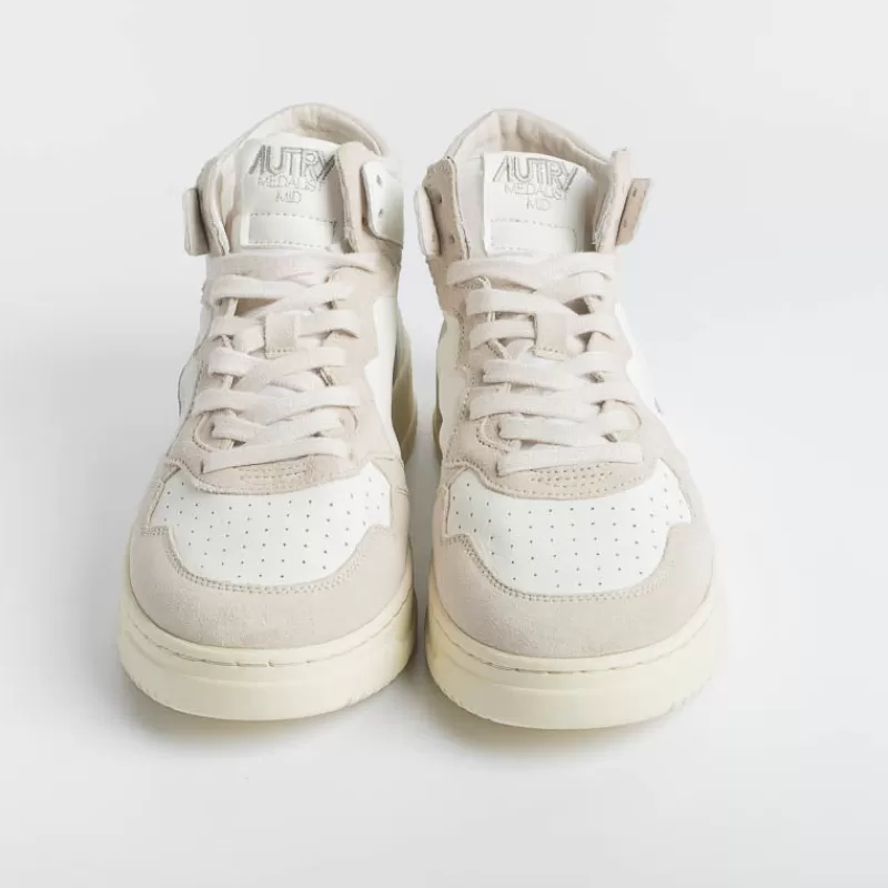 Men AUTRY - Collezione uomo Sneakers*Autry Sneakers Aumm Gs04 - Mid Man Goat/Suede - White