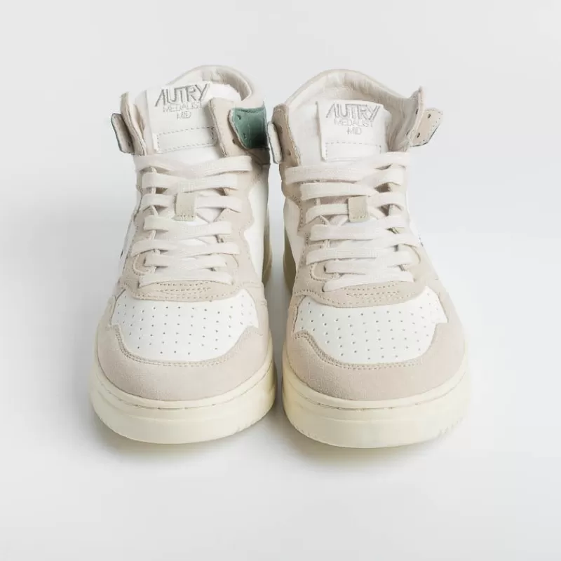 Men AUTRY - Collezione uomo Sneakers*Autry Sneakers Aumm Gs11 - Mid Man Goat/Suede - White/ Green