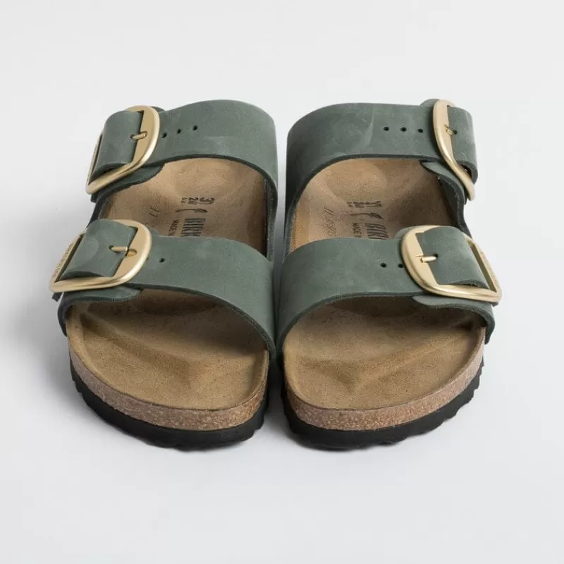 Women BIRKENSTOCK Low Sandals* - Flat Sandals 1025367 - Arizona Big Buckle - Thyme