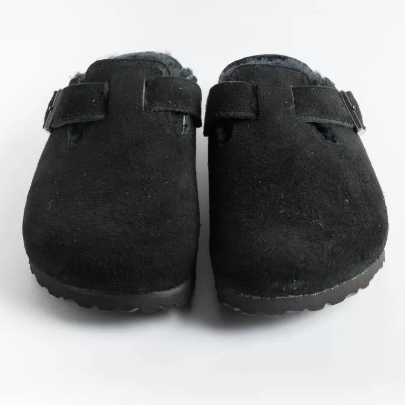 Women BIRKENSTOCK Sabots And Sleepers* -Sleepers 0259883 - Boston Fur - Black