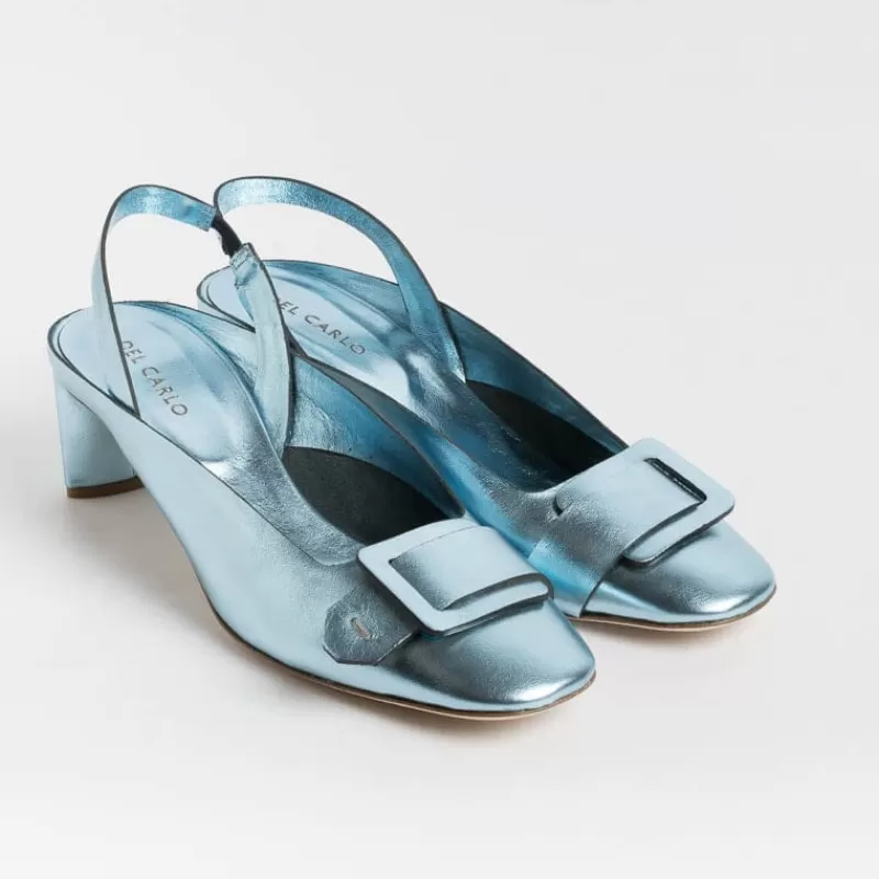 Women DEL CARLO Ceremony - Shoes And Clutches* - Sling Back - 11303 - Mirror - Sky