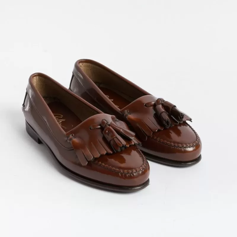 Women GIL's Loafers* - Moccasin With Tassels 205 - Tan Leather