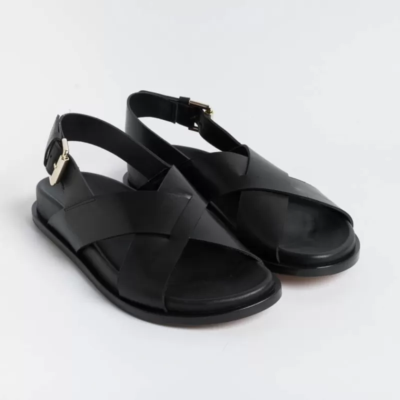 Women GUGLIELMO ROTTA Low Sandals* - Flat Sandals - Tilly - Black Leather