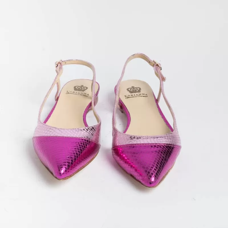 Women L'Arianna Slingbacks*L' Arianna - Sling Back - Ch2006 - Fuxia Laminated Snake
