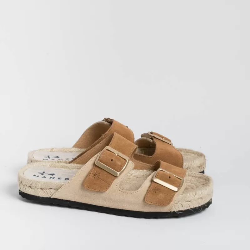 Women MANEBI Low Sandals* - Flat Sandals - Nordic Sandals - Beige Leather