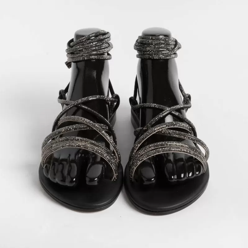 Women PAOLA FIORENZA Low Sandals* - Flat Sandals - Fd22 - Black