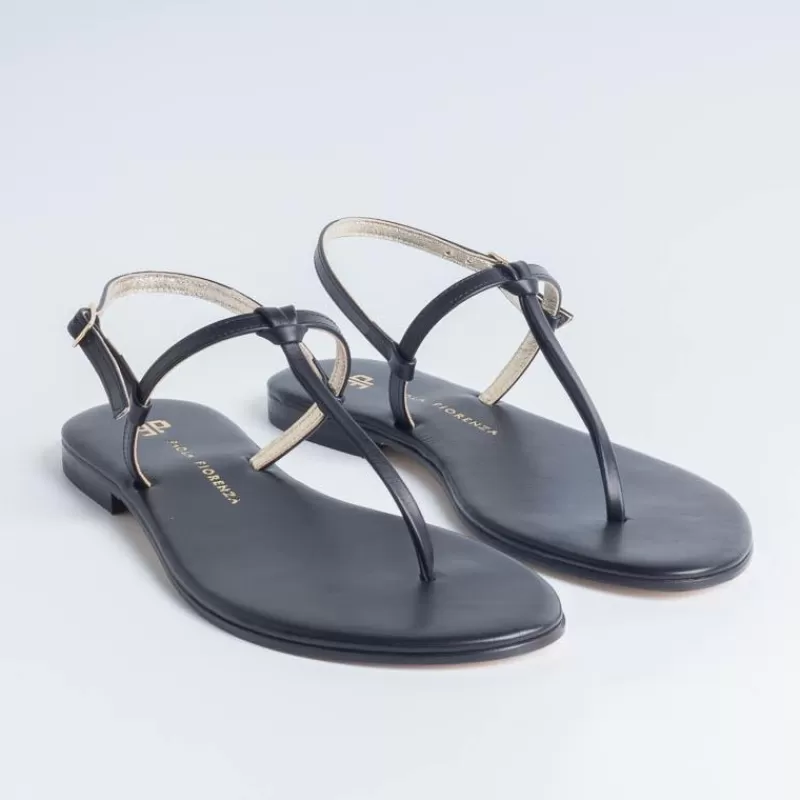 Women PAOLA FIORENZA Low Sandals* - Flat Sandals - Knot - Black