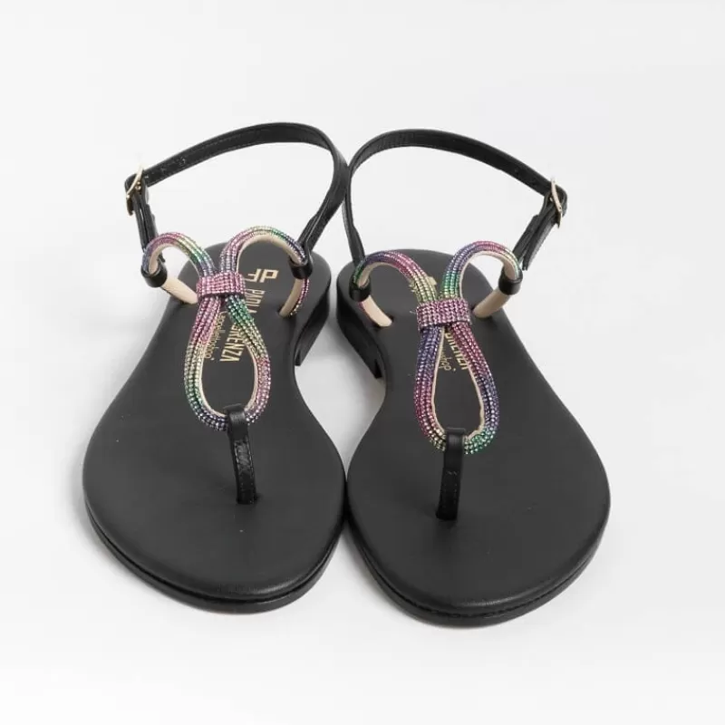Women PAOLA FIORENZA Flip-Flops Sandals* - Flat Thong Sandals - Ss2336 - Black