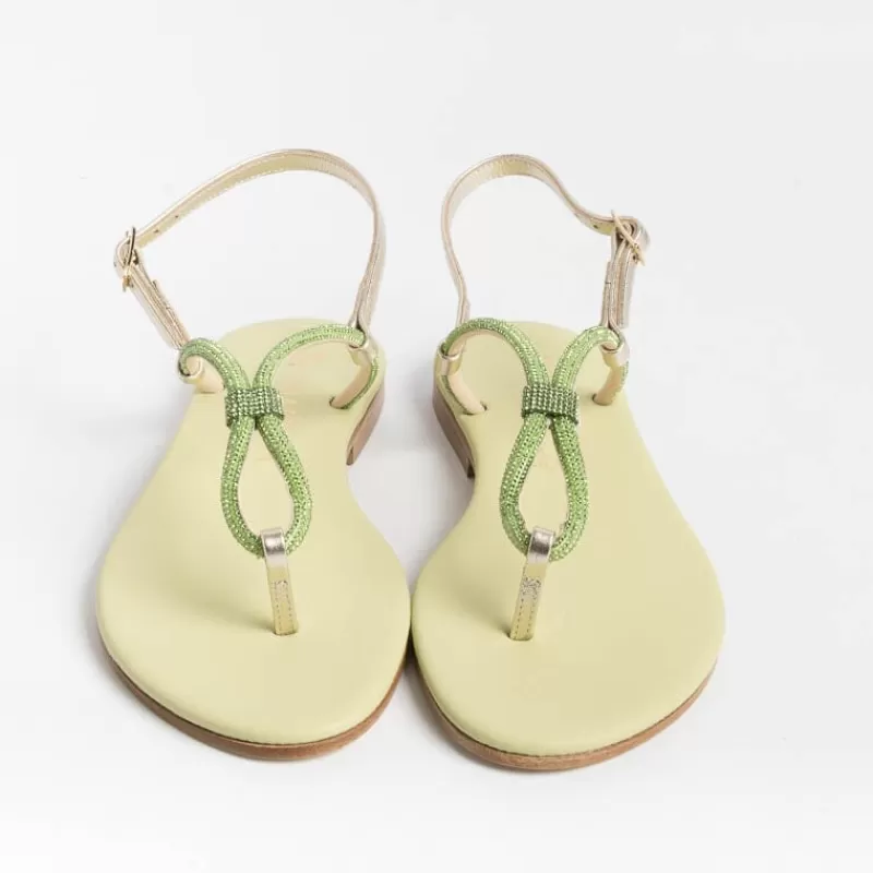 Women PAOLA FIORENZA Flip-Flops Sandals* - Flat Thong Sandals - Ss2336 - Green