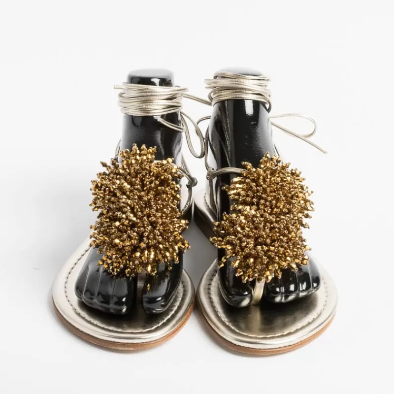 Women PAOLA FIORENZA Flip-Flops Sandals* - Flat Thong Sandals - Ss2346 Gold