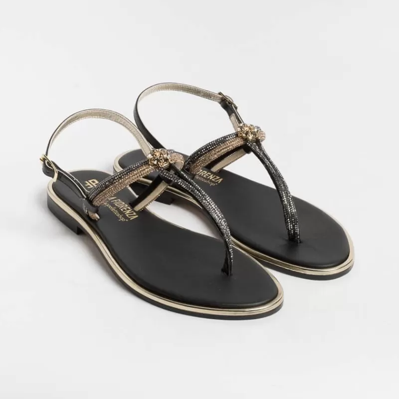 Women PAOLA FIORENZA Flip-Flops Sandals* - Flat Thong Sandals - Ss2378 - Ambra Black