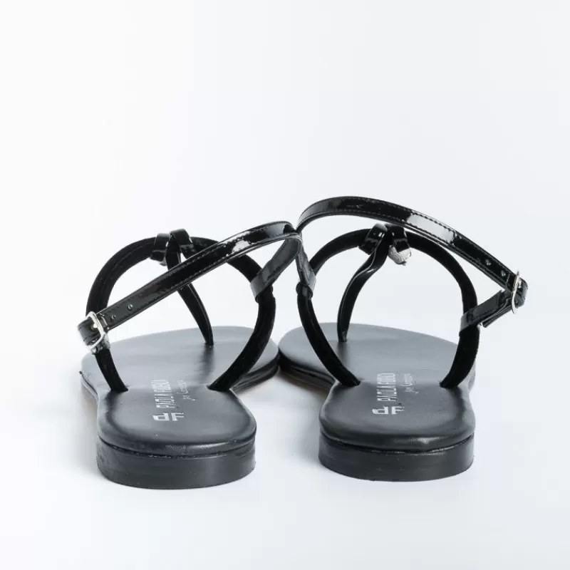 Women PAOLA FIORENZA Low Sandals* - Flat Thong Sandals Bs05 Nodino - Velvet - Black
