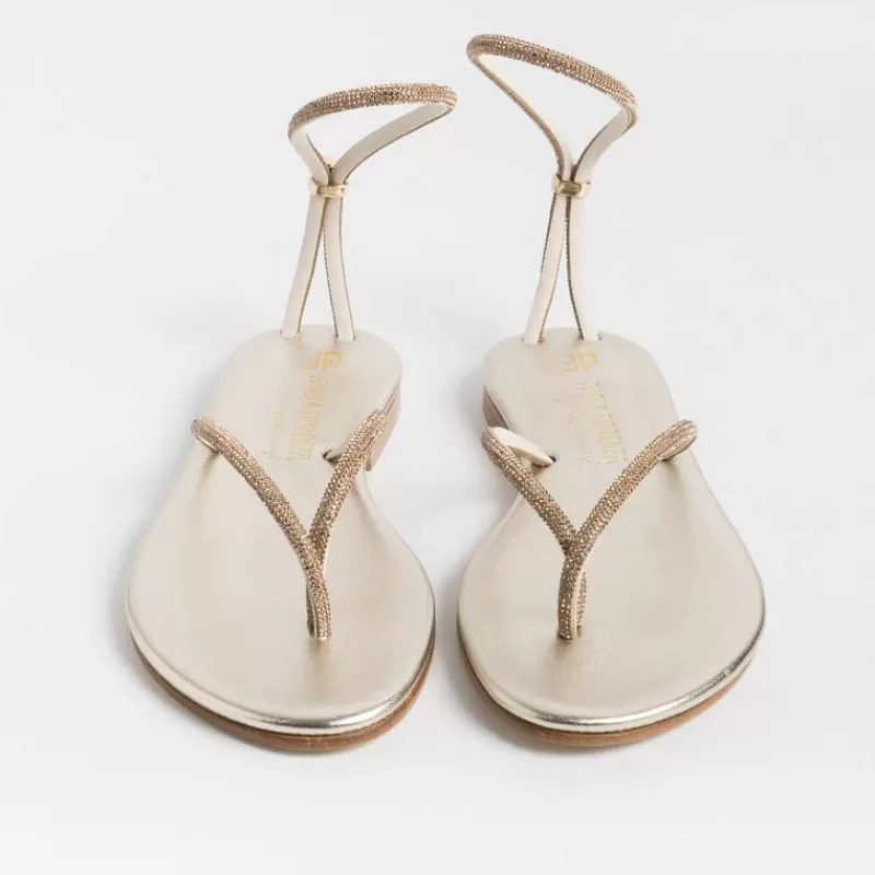 Women PAOLA FIORENZA Flip-Flops Sandals* - Flat Thong Sandals Fd03 - Amber Platinum