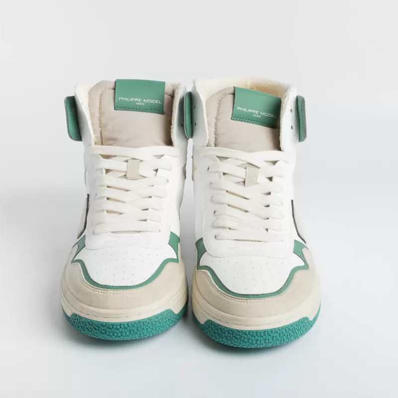 Men Philippe Model Paris Sneakers*Philippe Model - Lyhu Cx07 Sneakers - Lyon - Blanc Vert