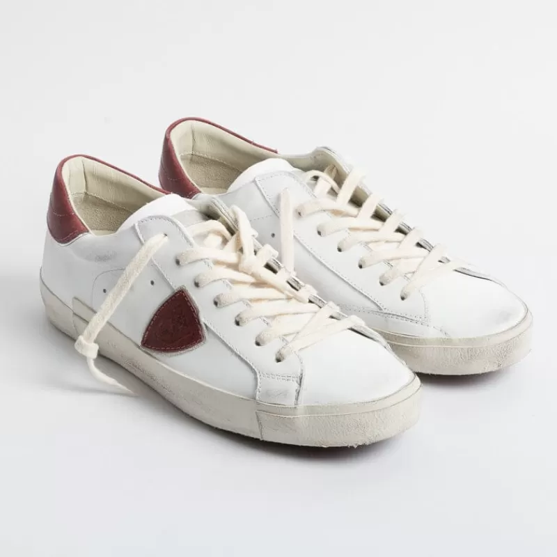 Men Philippe Model Paris Sneakers*Philippe Model - Sneakers Prlu Vp17- Parisx - White Bordeaux