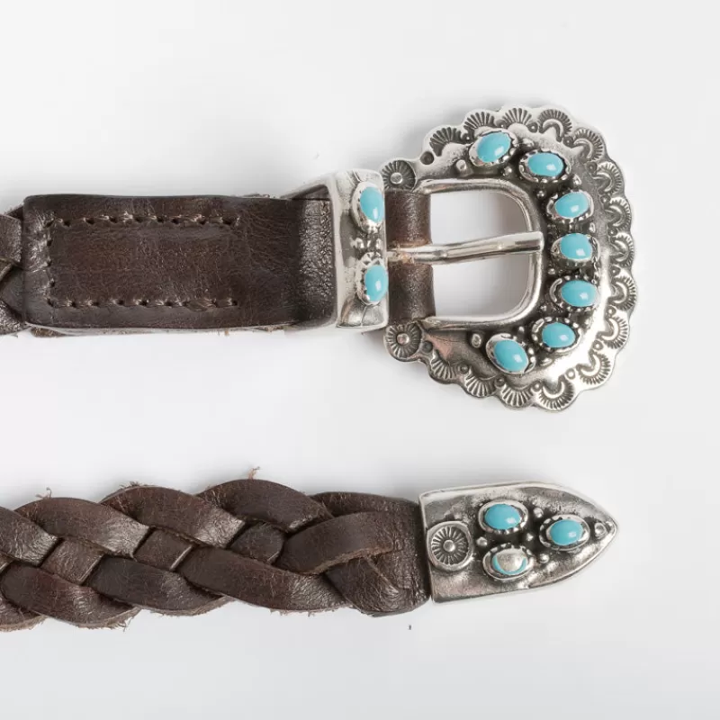 Women PUNTO VITA Belts* - Belt Pv1537 - Dark Brown / Turquoise