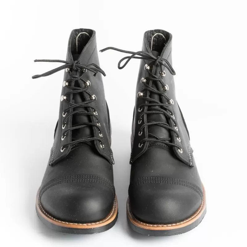 Men Red Wing Shoes Combat Boots*Red Wing - Polish 8084 - Iron Ranger - Black