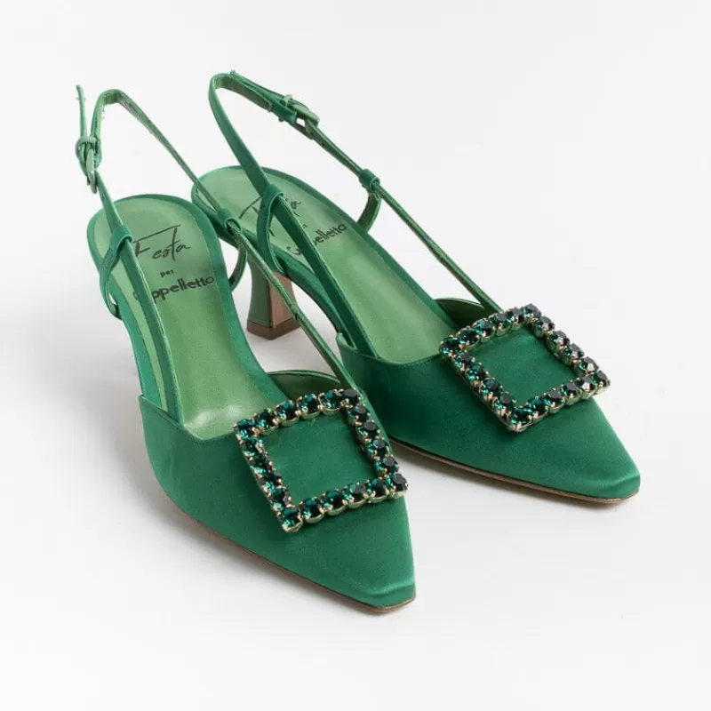 Women Roberto Festa Ceremony - Shoes And Clutches*Roberto Festival - Sling Back - Stefi - Silk Ivy